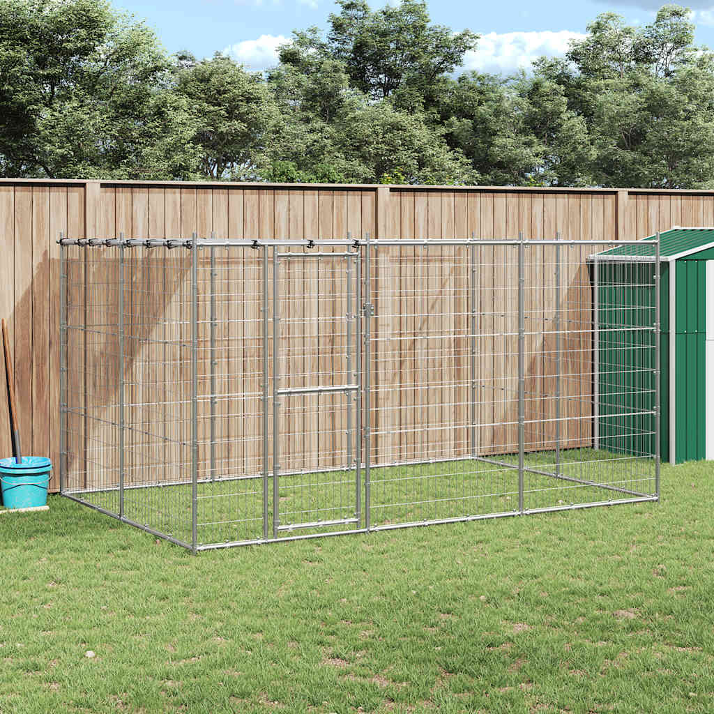 Perrera De Exterior De Acero Con Techo 7,26 M²_1