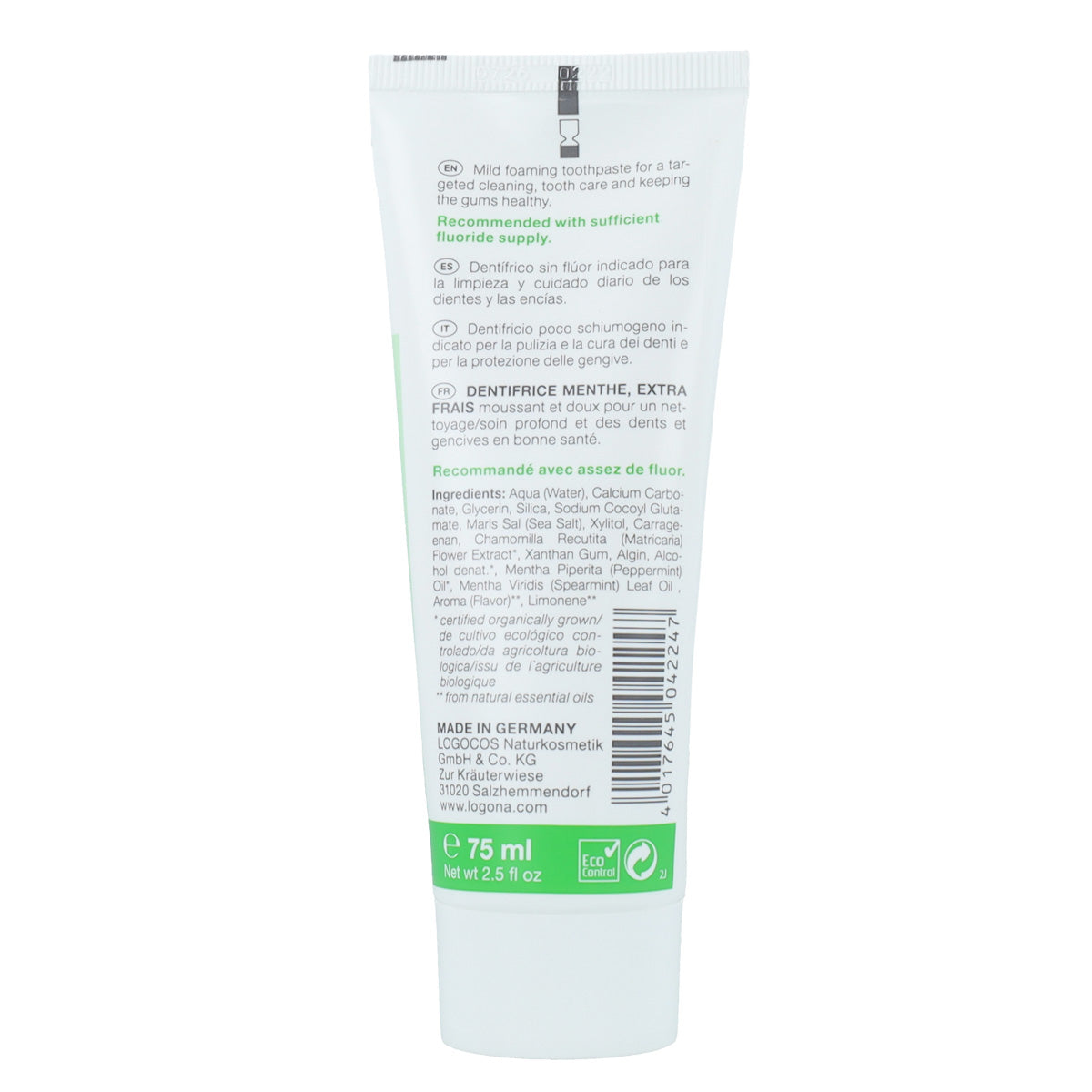 Dentífrico Menta Bio Daily Care Logona 75 ml