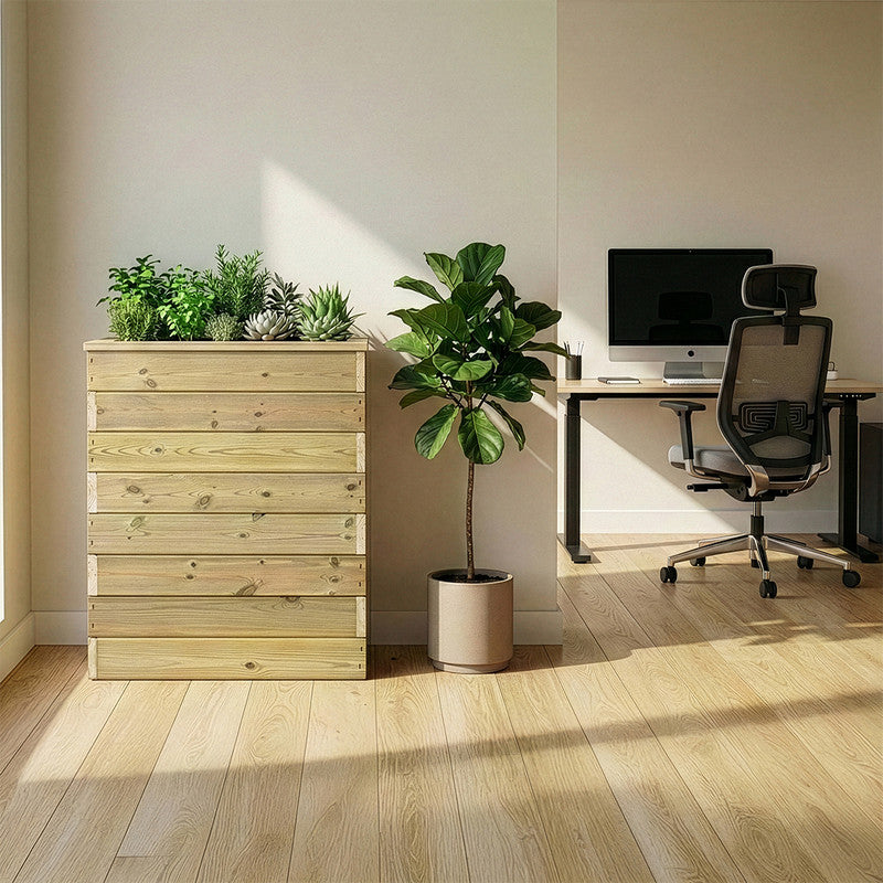 Jardinera Con Autorriego De Madera Nidum Basic Interior Y Exterior Hortalia 60x34x80 Cm_1
