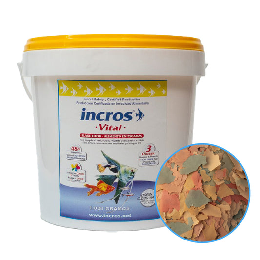 Comida Para Peces Tropicales, Alimento Premium En Escamas, No Ensucia El Agua, Incros Vital_0