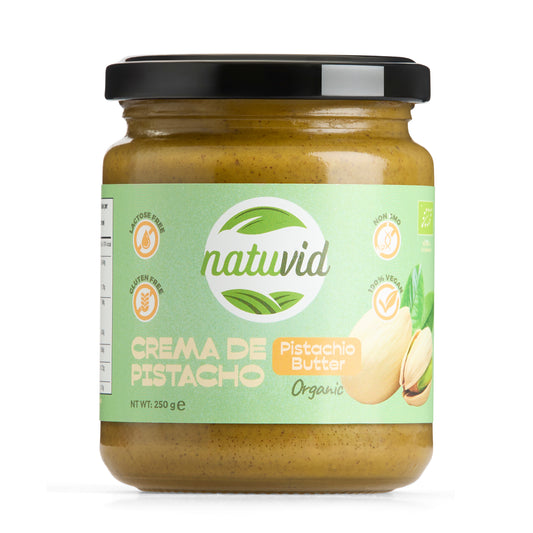 Crema de Pistacho BIO Natuvid (250g) 100% Natural – Sin Azúcar Añadido, Sin Gluten, Sin Lactosa y Vegana_0