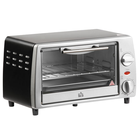 Horno Eléctrico Sobremesa 10 Litros 750w Homcom 36,5x26x22 Cm Plata_0