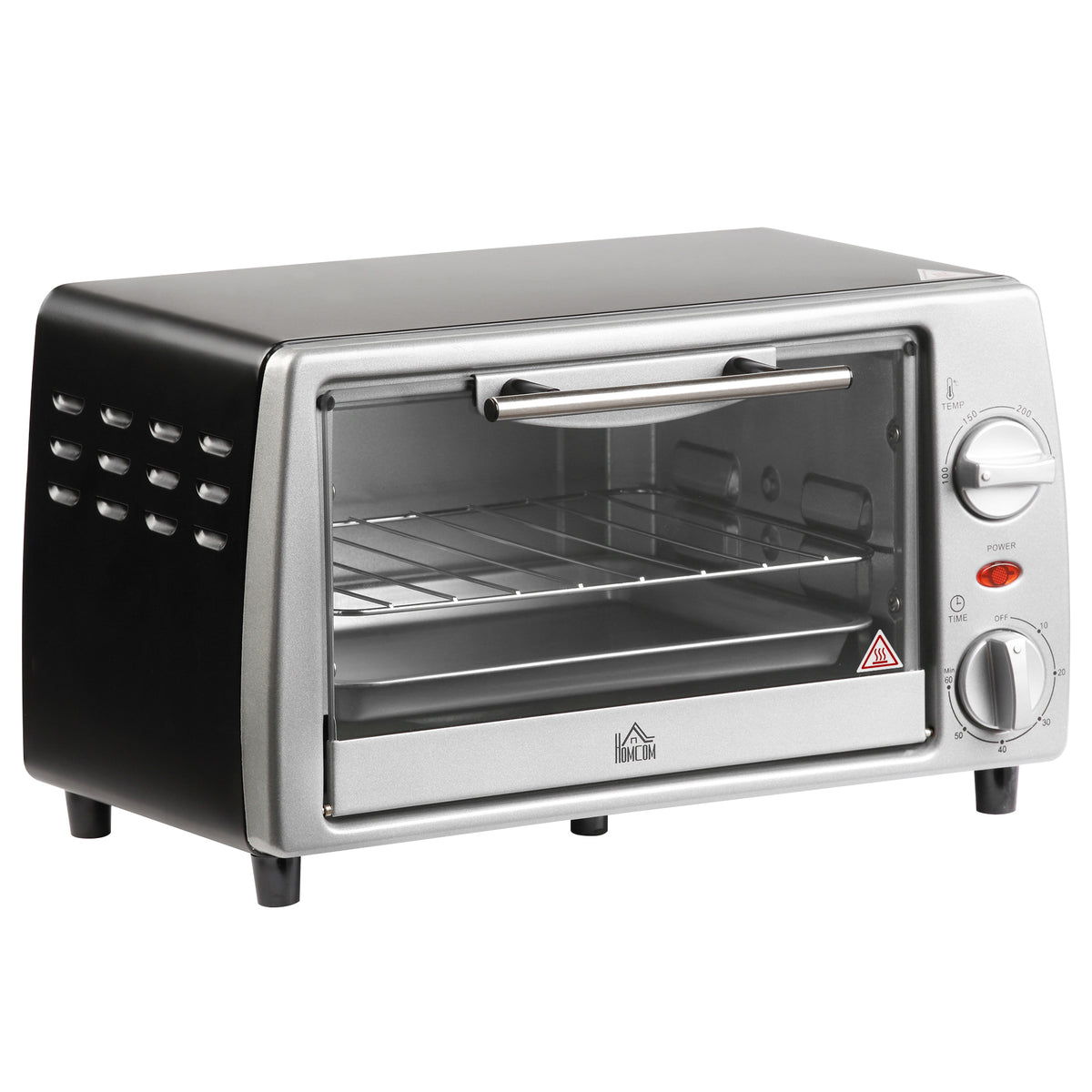 Homcom Horno Eléctrico Sobremesa 10 L 750w Temperatura 230 ℃ 36,5x26x22 Cm Plata_0