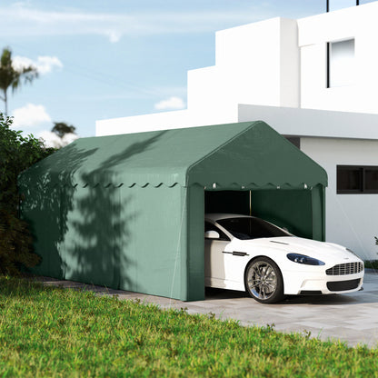 Outsunny Carpa Garaje 6x3 M Con Paredes Laterales Desmontables Verde_1