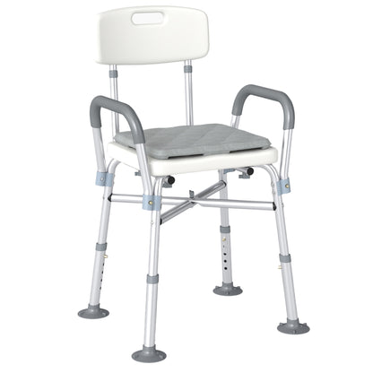 Homcom Silla Ducha Personas Mayores Con Respaldo Y Reposabrazos Gris_0