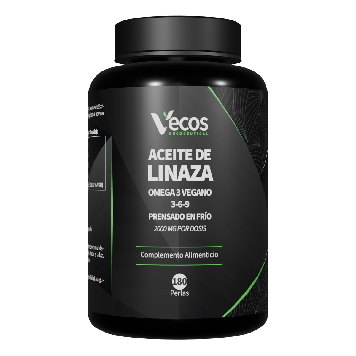 Aceite De Linaza 2000 Mg Vecos 180 Perlas | Corazón, Colesterol Y Antioxidante | Rico En Omega-3 De Origen Vegetal_0