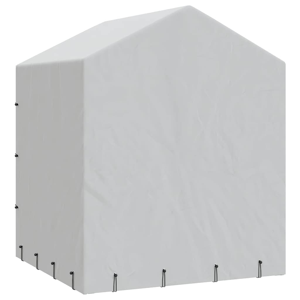 Perrera De Exterior Con Toldo Acero Galvanizado Plata 2x2x2,5 M_5