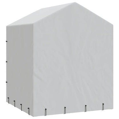 Perrera De Exterior Con Toldo Acero Galvanizado Plata 2x2x2,5 M_5