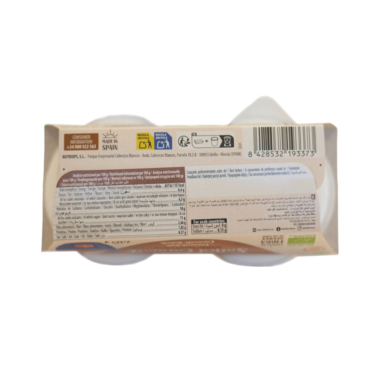 Postre Salted Caramel Bio Ecomil 2 uds de 125 g