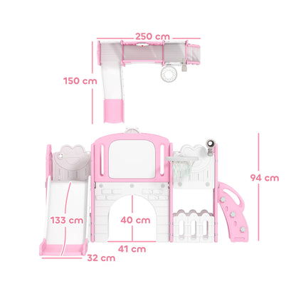 Tobogán Infantil Aiyaplay Hdpe, Pp Rosa 176x150x94 Cm_2