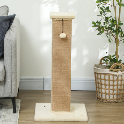 Pawhut Poste Rascador Para Gatos Altura 81 Cm Con Poste De Yute Y Bola Colgante_3