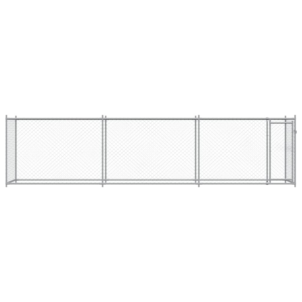 Jaula De Perros Con Puerta Acero Galvanizado Gris 6x2x1,5 M_3