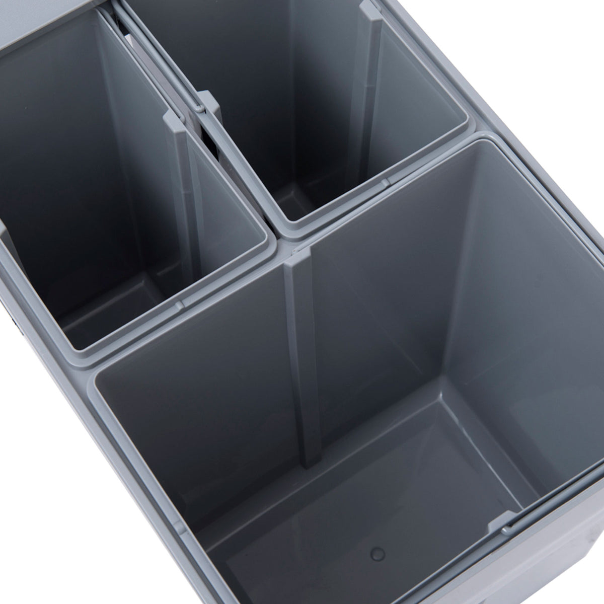 Cubo De Lixo De Reciclagem Homcom Cinza Abs, Plástico Pp, Metal 48x34,2x41,8cm_3