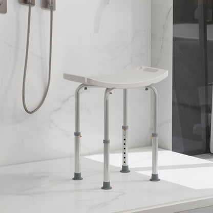 Homcom Taburete De Ducha Silla Baño Altura Regulable Patas Antideslizantes_1