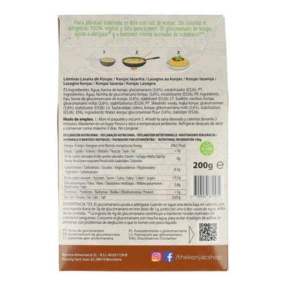 Láminas lasaña konjac The Konjac Shop 200g