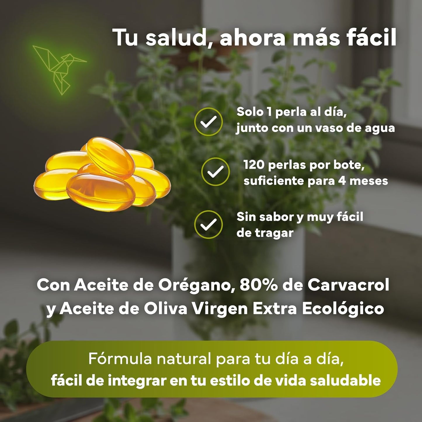 Aceite de Orégano 80% Carvacrol con AOVE Ecológico Sevens Nutrition 120 cápsulas