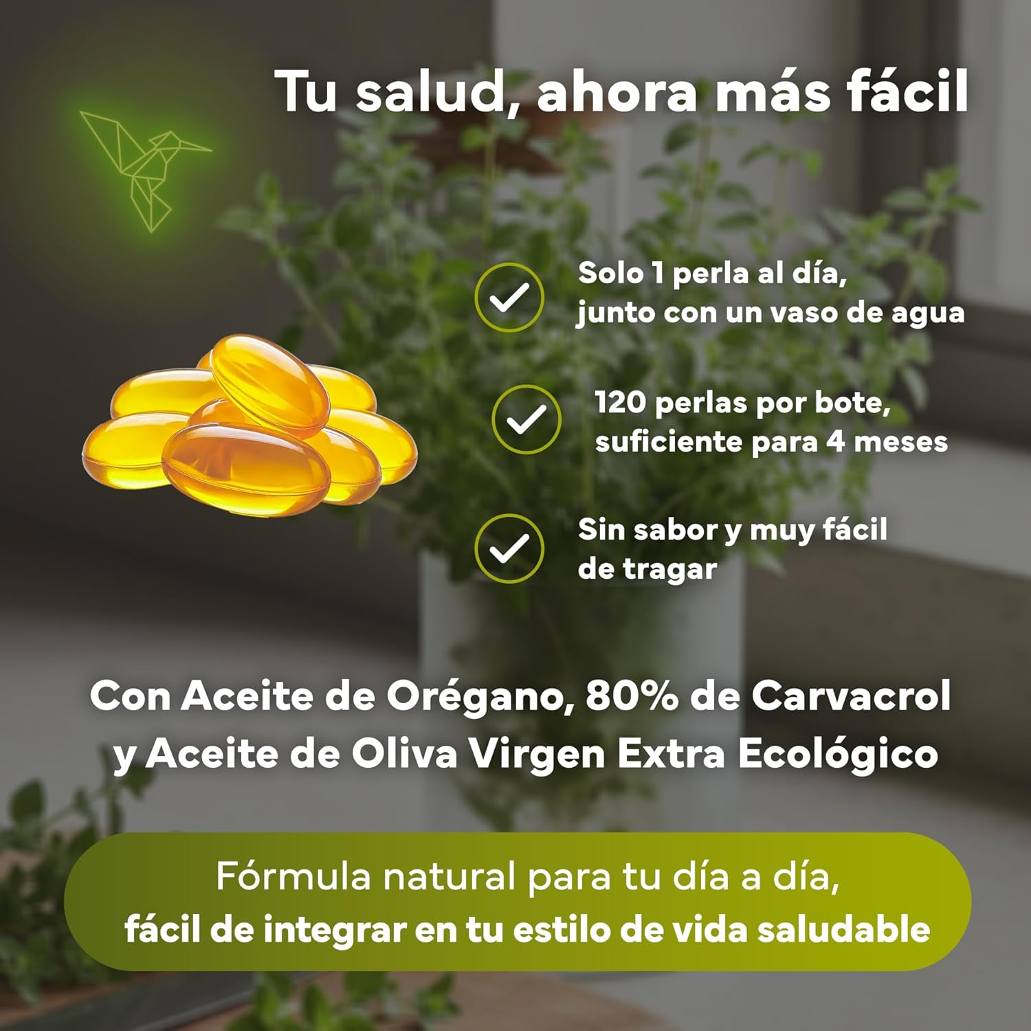 Aceite de Orégano 80% Carvacrol con AOVE Ecológico Sevens Nutrition 120 cápsulas