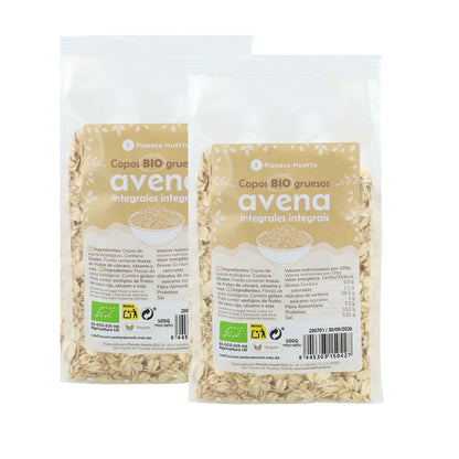 Pack 2x Copos de Avena integrales gruesos ECO Planeta Huerto 500 g