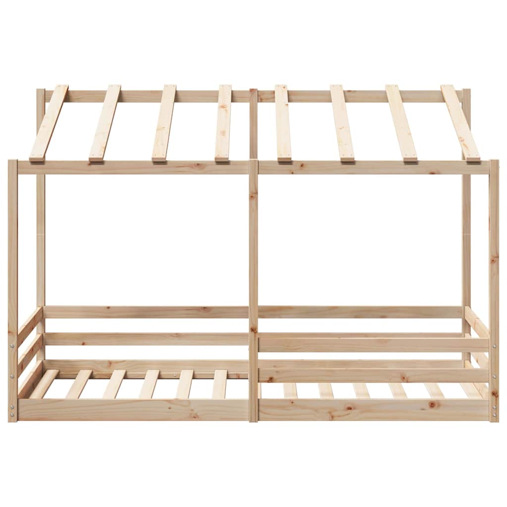 Cama Infantil Con Techo Madera Maciza Pino 90x200 Cm_3