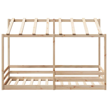 Cama Infantil Con Techo Madera Maciza Pino 90x200 Cm_3