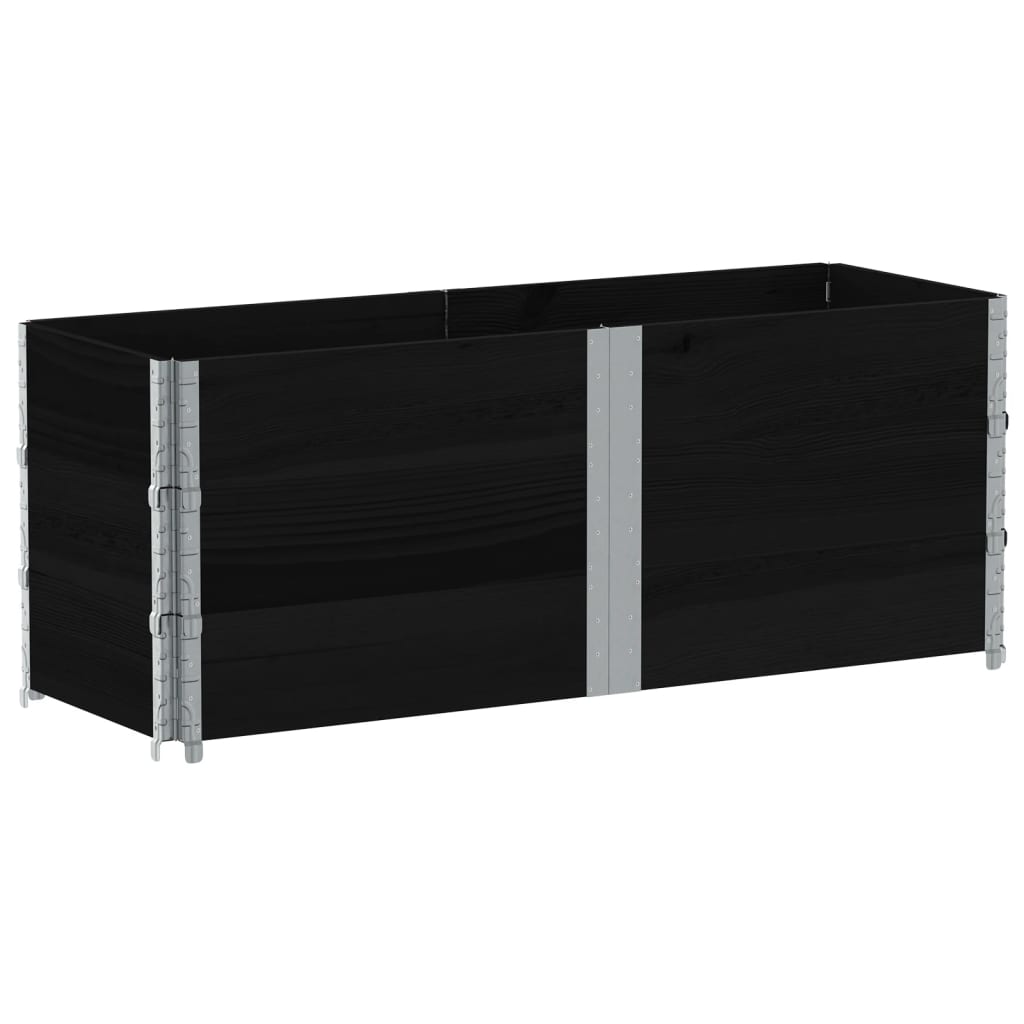 Jardinera De Madera Maciza De Pino Negro 150x50 Cm_4