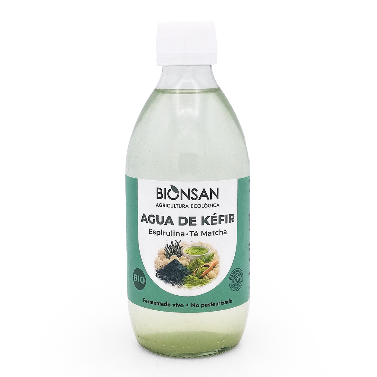 Agua De Kefir Espirulina Té Matcha Eco Bionsan33cl_0