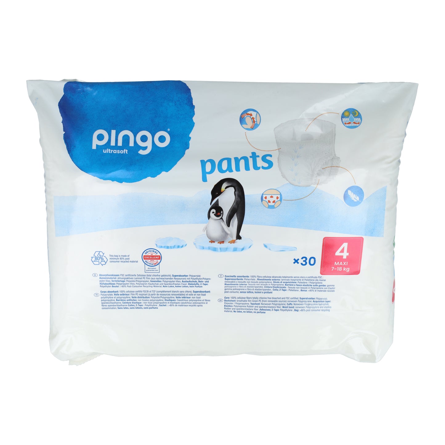 Pañales Pants Talla 4 ( 7 - 18 kg ) Pingo 30 unidades