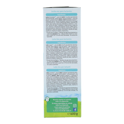 Leche para lactantes Fórmula 1 Ecológica Holle 400 g