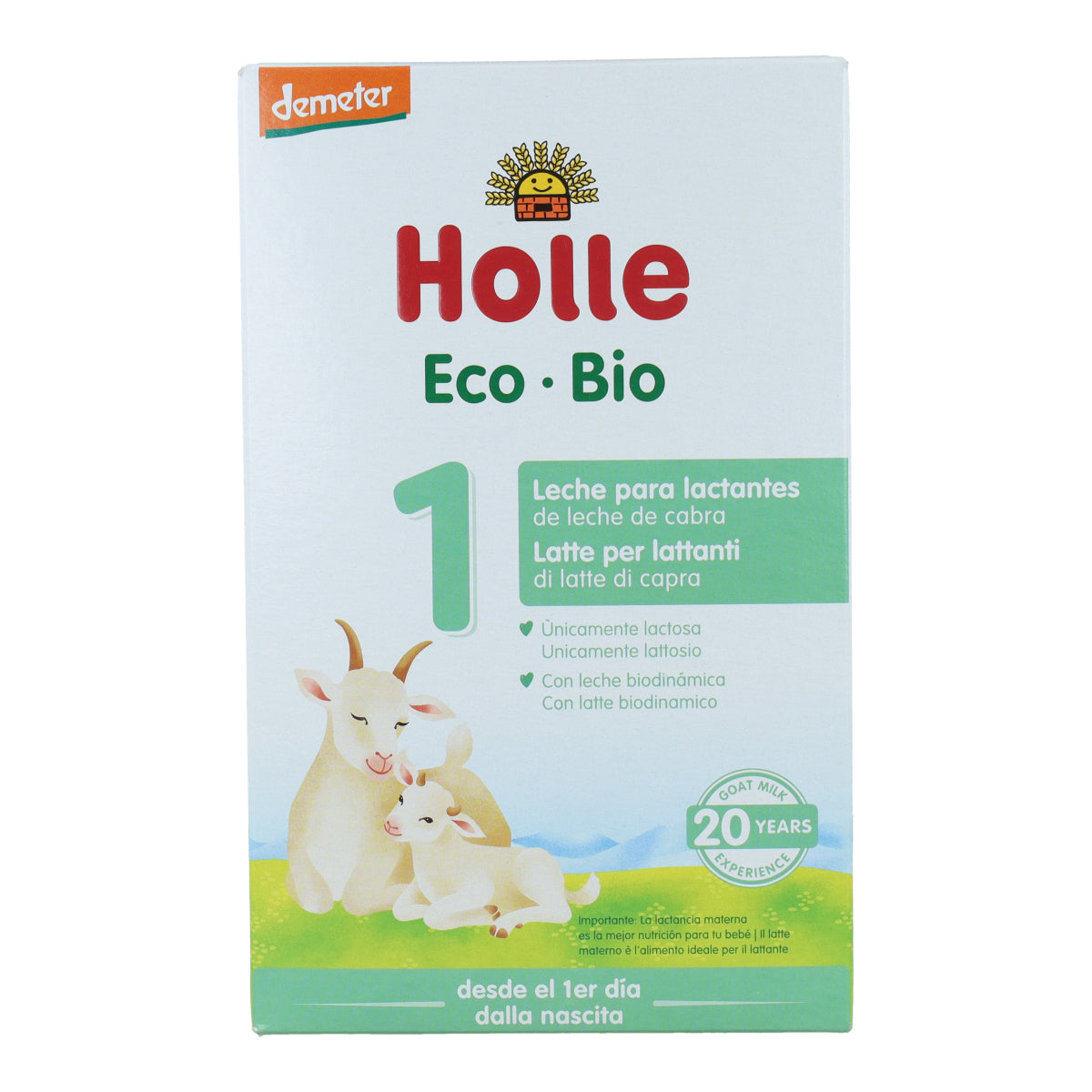 Leche de cabra para lactantes Fórmula 1 Ecológica Demeter Holle 400 g