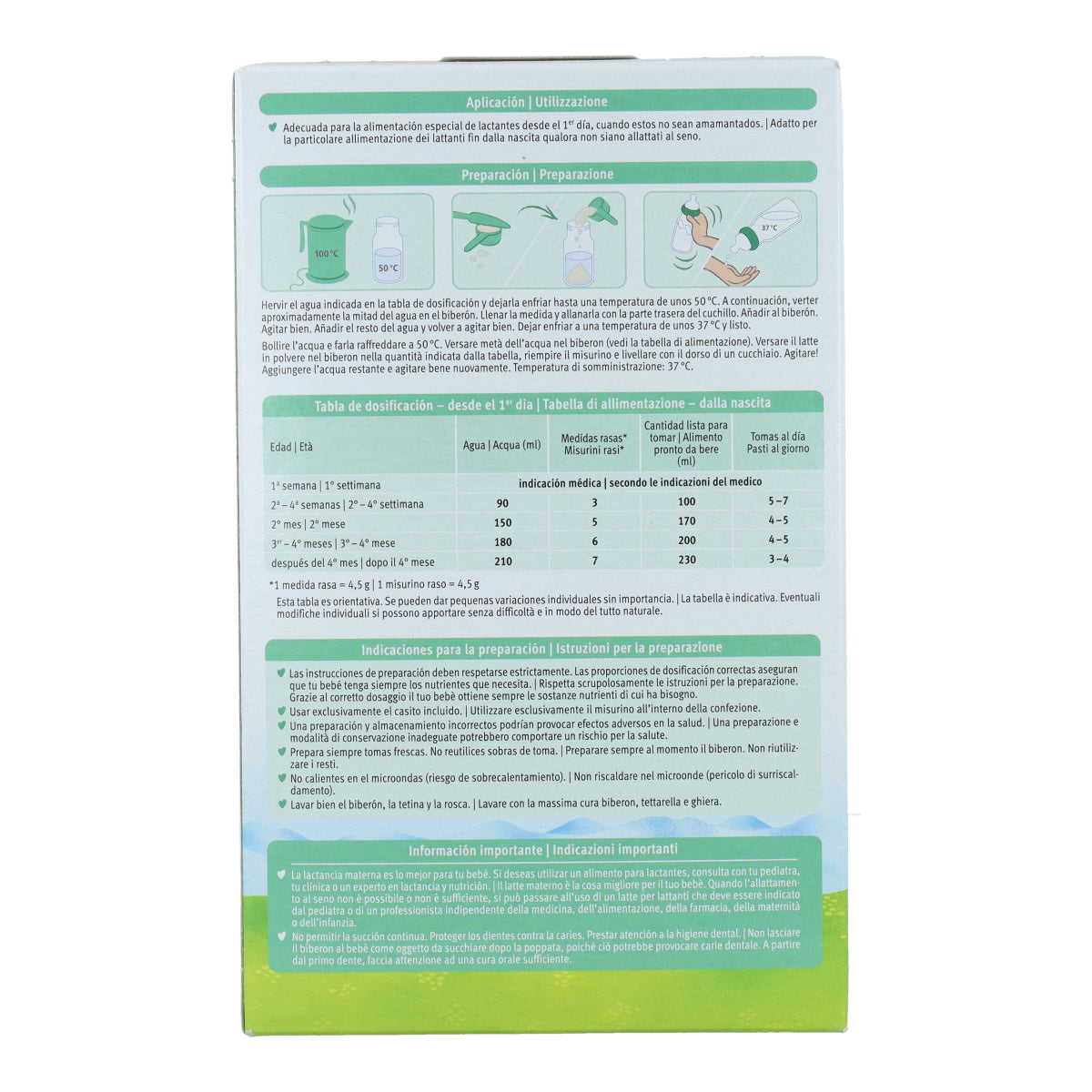 Leche de cabra para lactantes Fórmula 1 Ecológica Demeter Holle 400 g