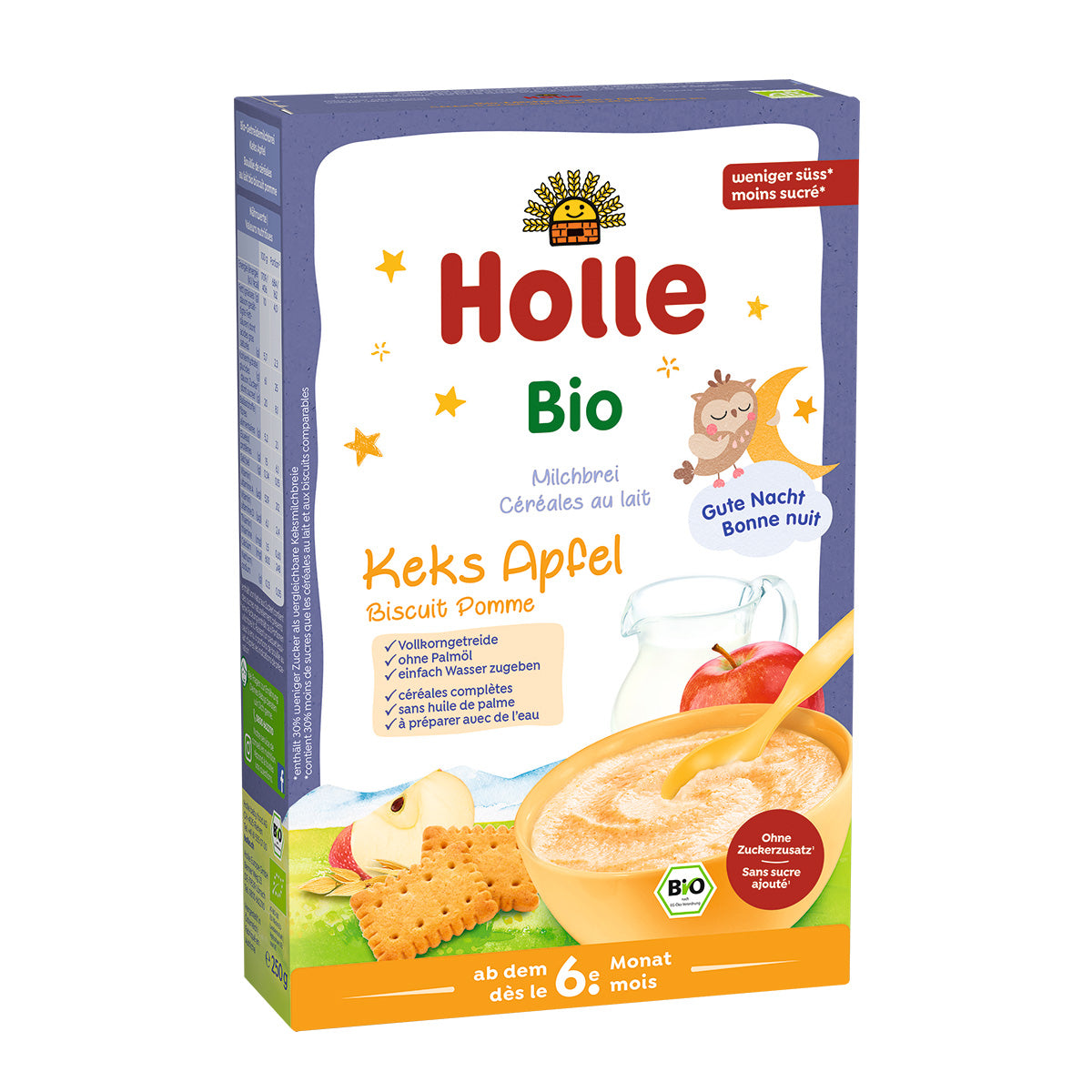 Papilla de leche ecológica de galleta y manzana bio / eco a partir 7 meses Holle 250gr