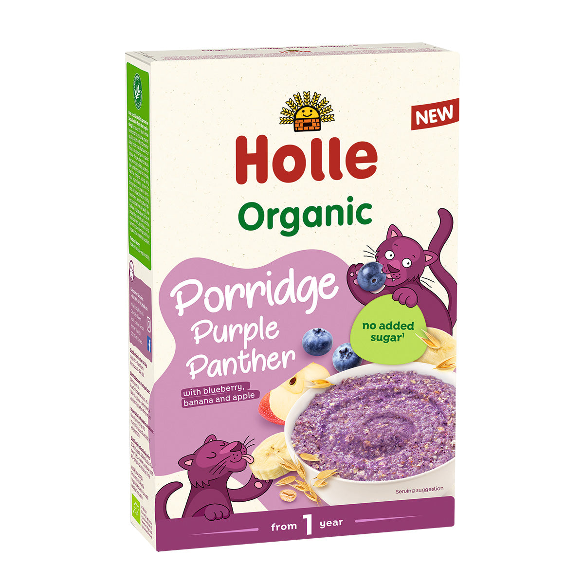 Papilla ecológica de avena Purple Panther bio / eco a partir 13 meses Holle 200gr