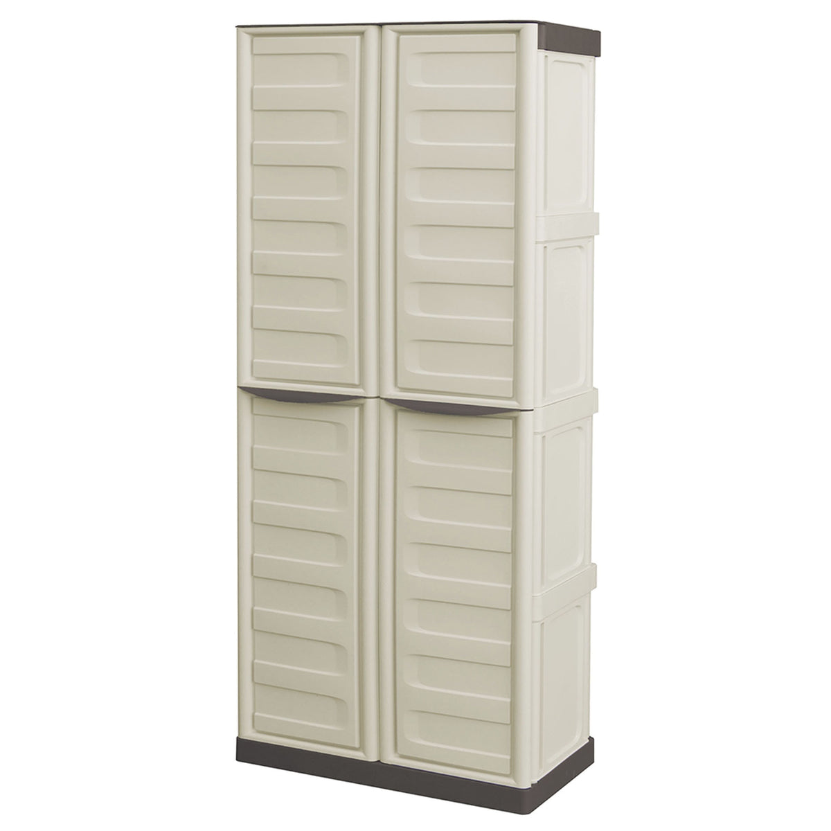 Armario De Altura Completa En Polipropileno, Color Marfil Y Taupe, L 700 X P 390 X H 1.650 Mm_0