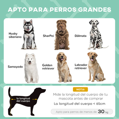 Pawhut Cama Elevada Para Perros Grandes Con Toldo 106x76x94 Cm Gris Claro_3