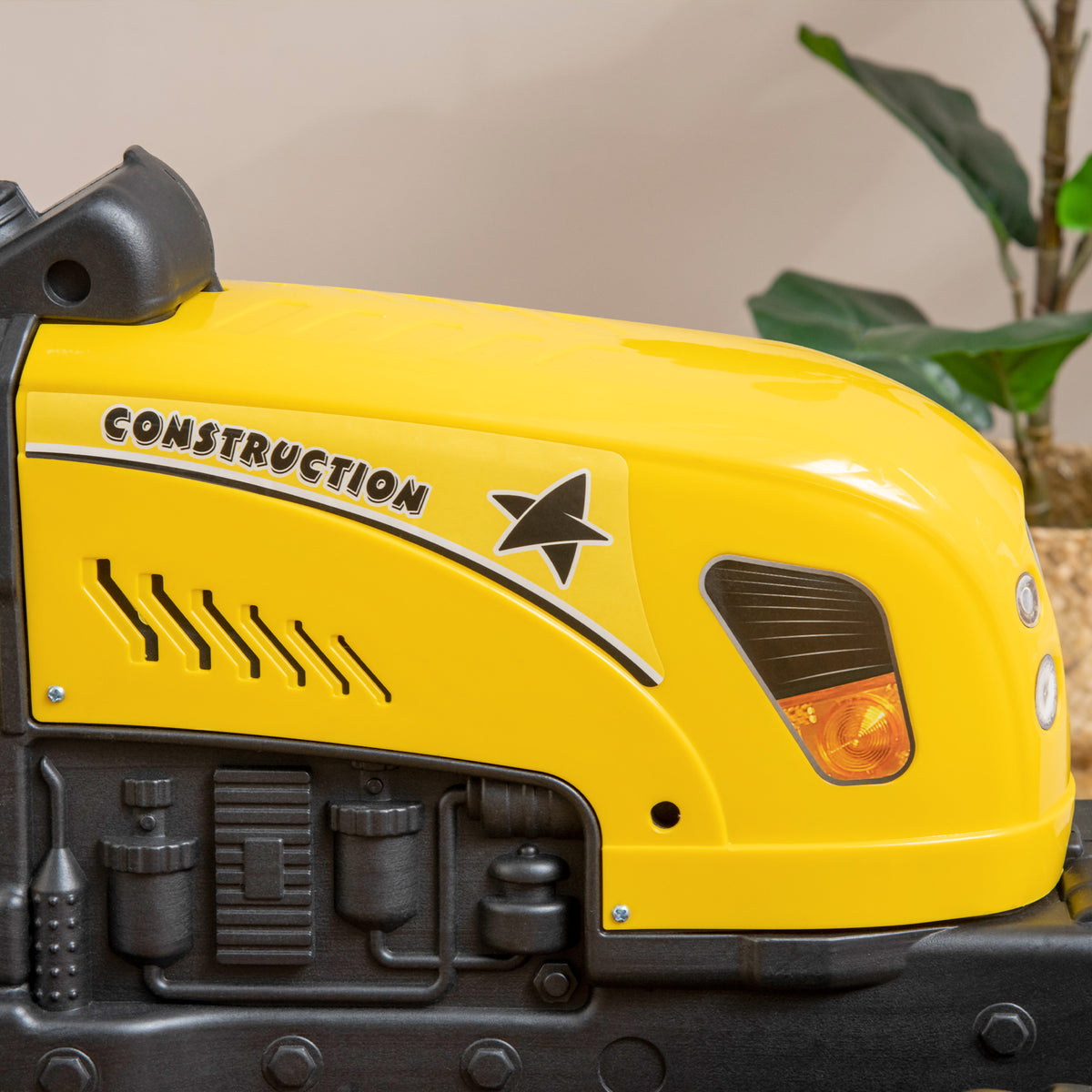 Homcom Tractor A Pedales Para Niños De 3 Años Con Remolque 133x42x51 Cm Amarillo_4