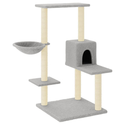 Rascador Para Gatos Con Postes De Sisal Gris Claro 95 Cm_0