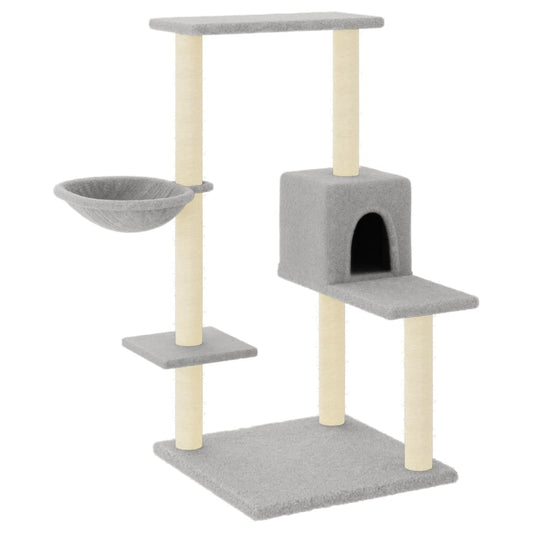 Rascador Para Gatos Con Postes De Sisal Gris Claro 95 Cm_0