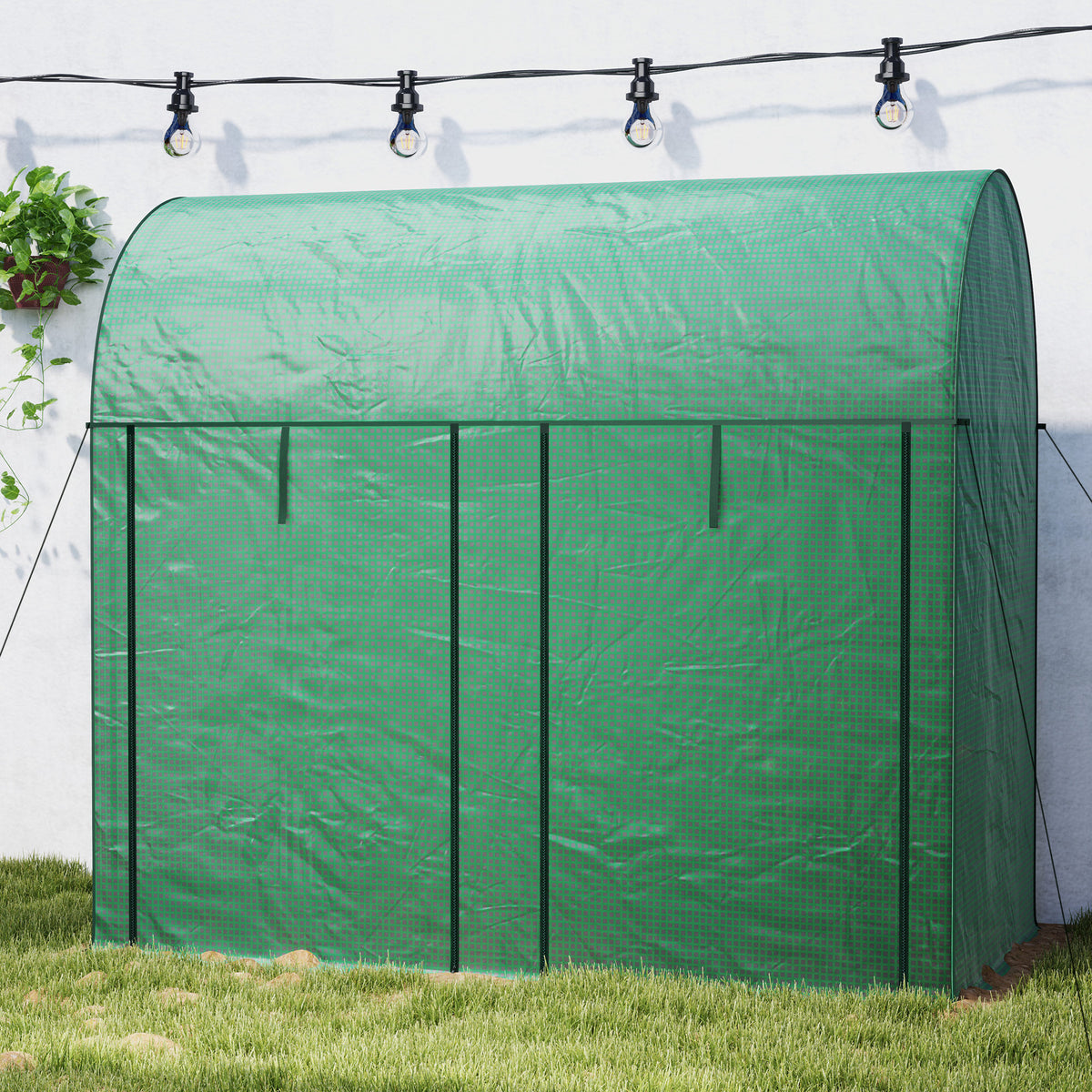 Outsunny Invernadero De Exterior Con 2 Puertas Enrollables 200x100x178 Cm Verde_4