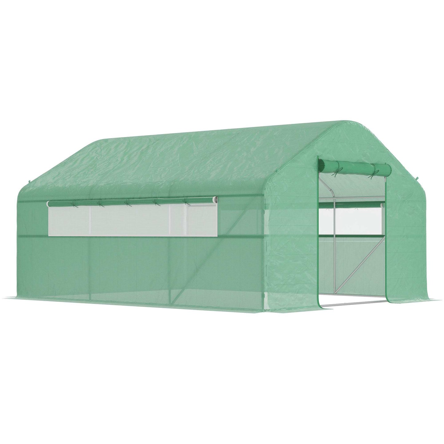 Outsunny Invernadero De Exterior 4x3x2 M Con Cubierta De Pe Anti-uv Verde_0