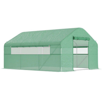 Outsunny Invernadero De Exterior 4x3x2 M Con Cubierta De Pe Anti-uv Verde_0