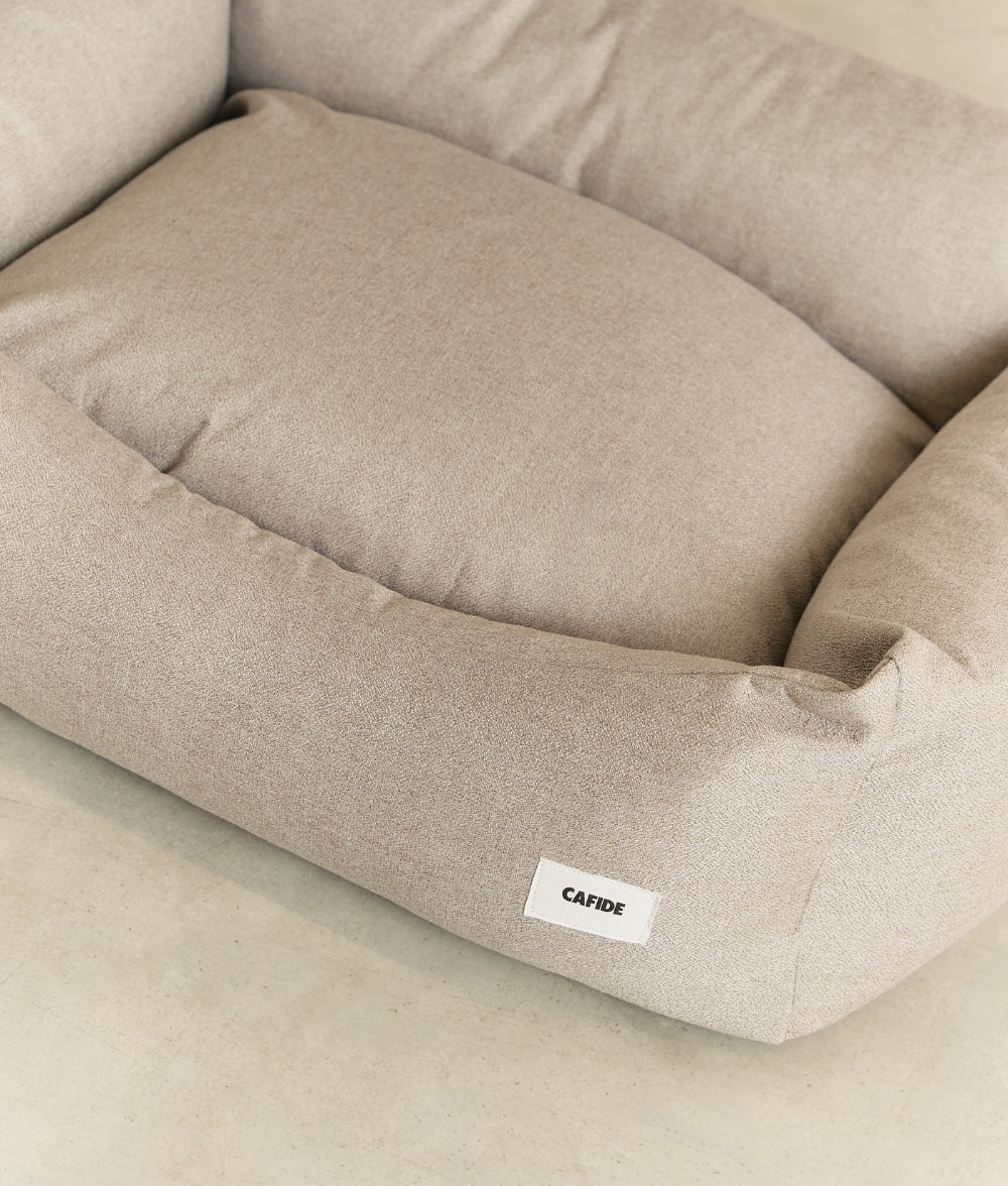 Cafide Cama De Material Reciclado Para Perro Con Tejido Basic Beige. Modelo Snozy._1