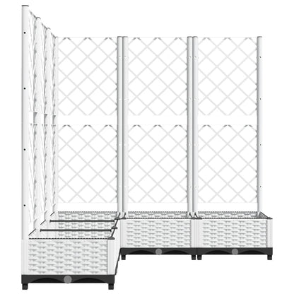 Jardinera Con Enrejado Pp Blanco 120x120x121,5 Cm_2