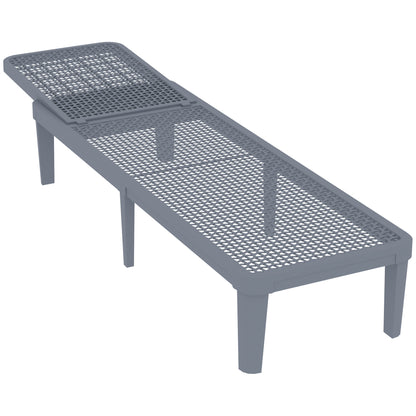 Tumbona Outsunny Pp Gris Oscuro 191x55x35.5 Cm_3