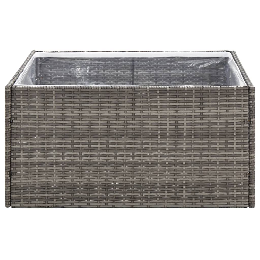 Jardinera Ratán Sintético Gris 80x80x40 Cm_3