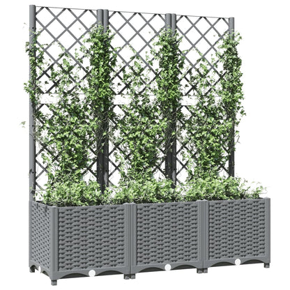 Jardinera Con Enrejado Pp Gris Claro 120x40x136 Cm_2