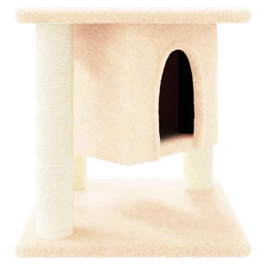 Rascador Para Gatos Con Postes De Sisal Crema 37 Cm_0
