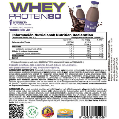 Whey Protein80 - 1kg - Batido Chocolat - Aumenta La Masa Muscular - Masmusculo_5
