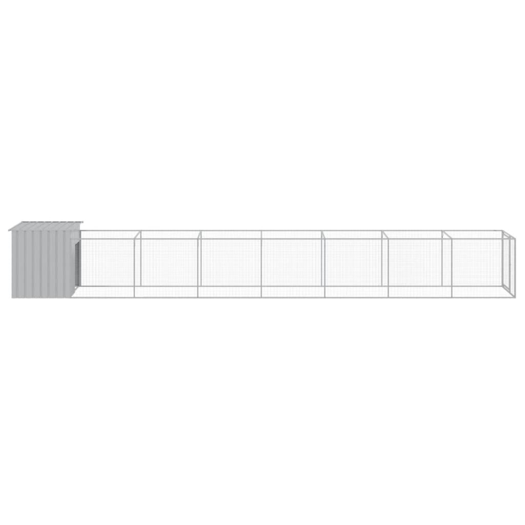 Caseta Perros Corral Acero Galvanizado Gris Claro 110x813x110cm_3
