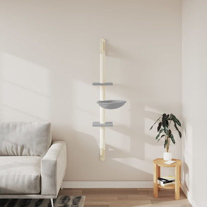 Árbol Rascador Para Gatos De Pared Gris Claro 142,5 Cm_2