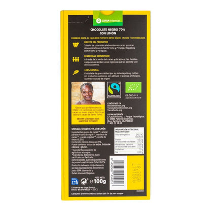 Tableta Chocolate Negro 70% Limon Bio Tierra Madre 100 g